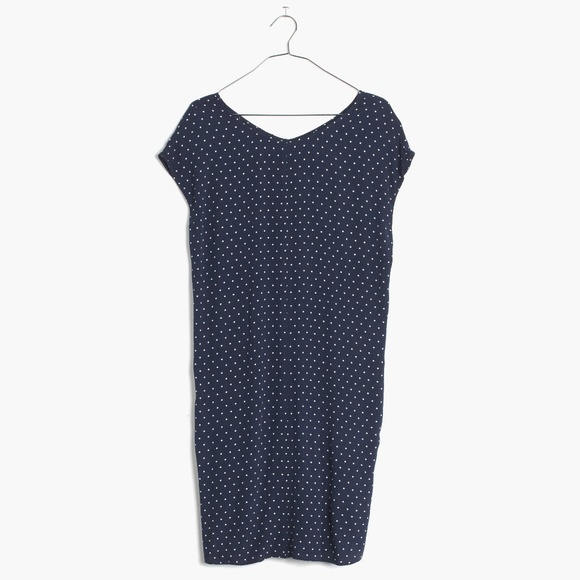 Madewell Navy Blue Layout Tunic Dress In Dot S/M - Picture 4 of 7